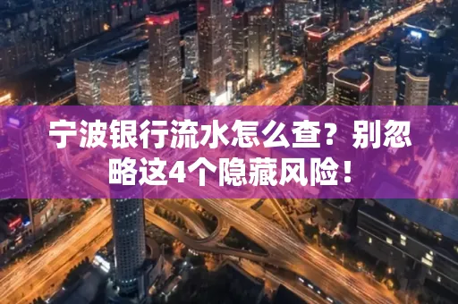 宁波银行流水怎么查？别忽略这4个隐藏风险！